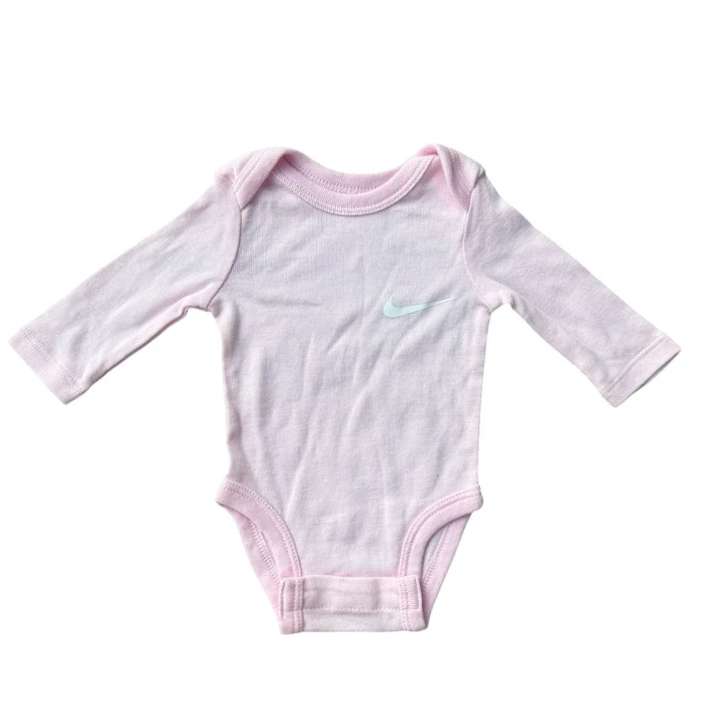 Nike Newborn Baby Girls Pink Long Sleeve Bodysuit and Jogger Pants Set
